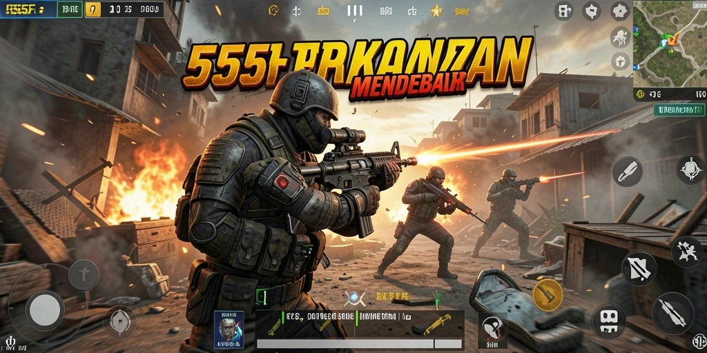 Tangkapan layar utama dari gameplay 555F yang seru dan dinamis.