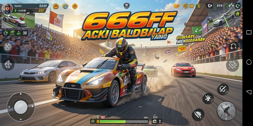 Gameplay balap yang intens dalam <strong>666FF</strong> menampilkan aksi cepat dan grafis menawan.