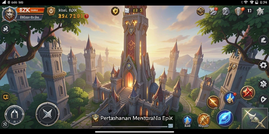 Tangkapan layar 8ZK menunjukkan aksi menegangkan dalam permainan Tower Defense.