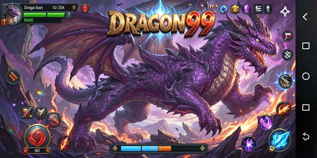 Tangkapan layar gameplay DRAGON99 menunjukkan momen pertempuran yang mendebarkan.
