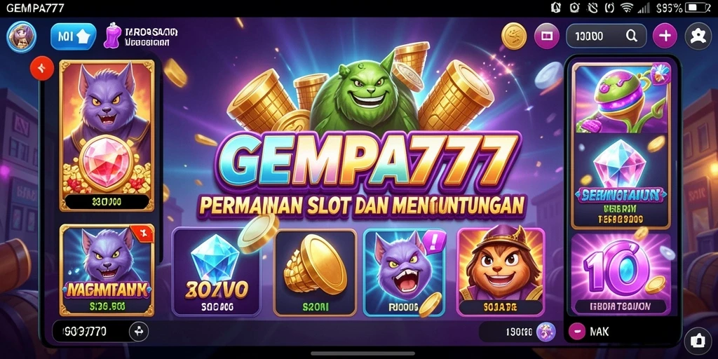 Tampilan gameplay GEMPA777 yang menarik dan penuh warna.