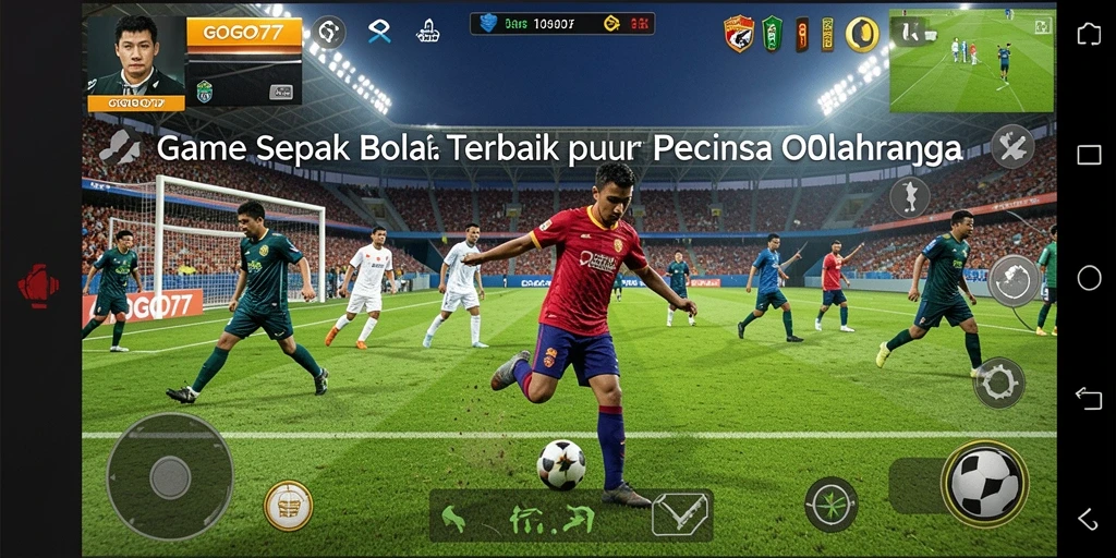 Screenshot gameplay GOGO77 yang menampilkan aksi sepak bola yang mendebarkan.