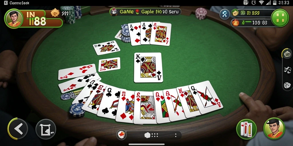 Tampilan gameplay seru dalam permainan Gaple IN88.