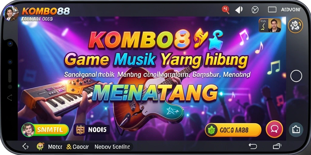 Screenshot gameplay KOMBO88 menampilkan interaksi seru dengan musik.
