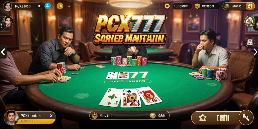 Tampilan gameplay PCX777 yang menarik dalam permainan Poker.