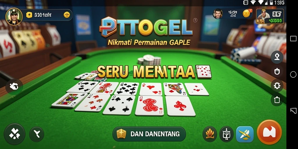 Tampilan gameplay Gaple yang seru dan interaktif di PTTOGEL.