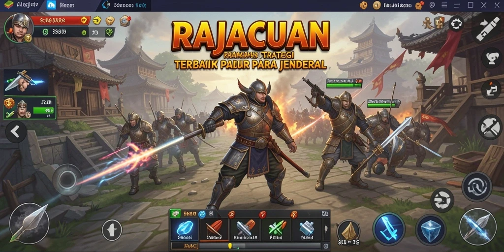 Tampilan gameplay RAJACUAN yang menegangkan dan strategis.