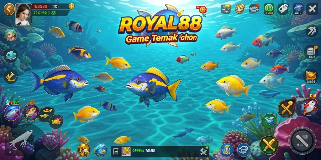 Gameplay seru Tembak Ikan dengan efek visual yang menarik.