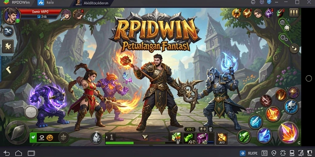 Tampilan aksi seru dalam gameplay RPIDWIN yang menampilkan pertarungan epic.