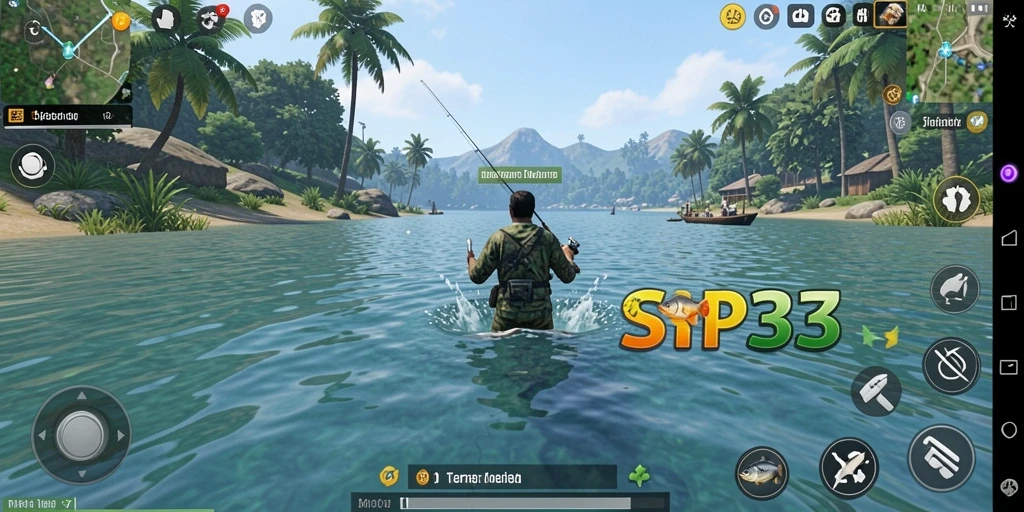 Tampilan gameplay SIP33 dengan momen memancing yang mendebarkan.