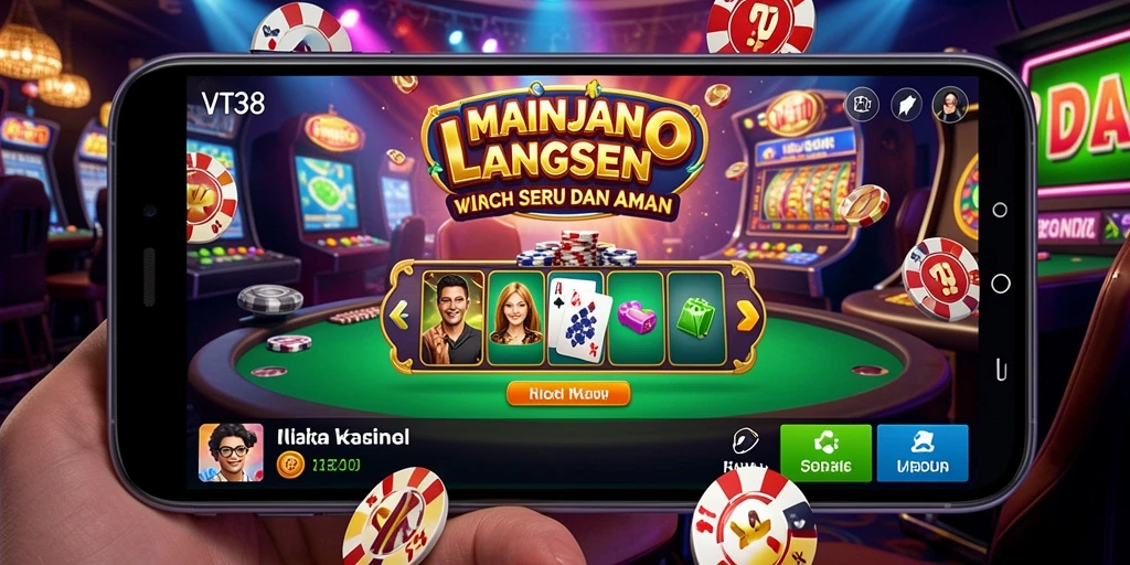 Tampilan utama VT38 dengan dealer langsung dan permainan seru.