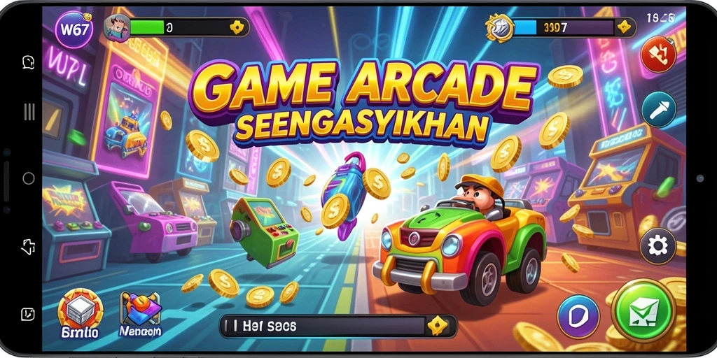 Tampilan gameplay W67 yang penuh warna dan menarik.